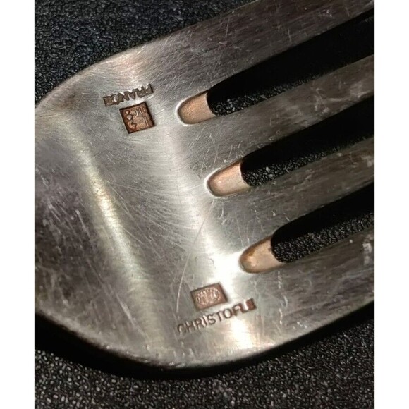 Mixed Lot Of CHRISTOFLE France Silverplate 1 Serving, 2 Salad Forks NO MONOGRAM - Picture 7 of 10